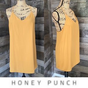Honey Punch mustard yellow racerback dress